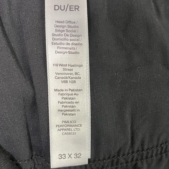 DUER Men’s L2X Relaxed Tapered Black Jeans Size 33W x 32L - Picture 5 of 14